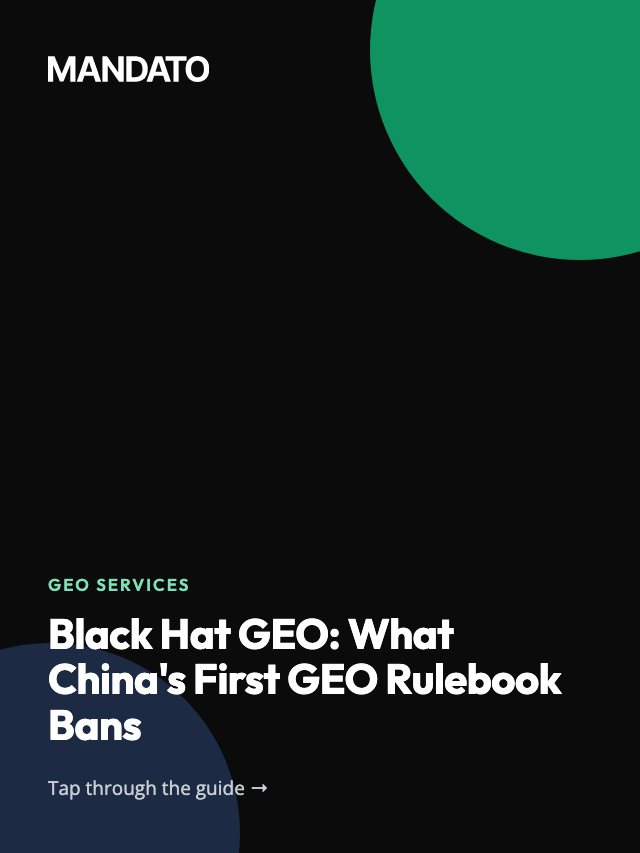 Black Hat GEO: What China's First GEO Rulebook Bans